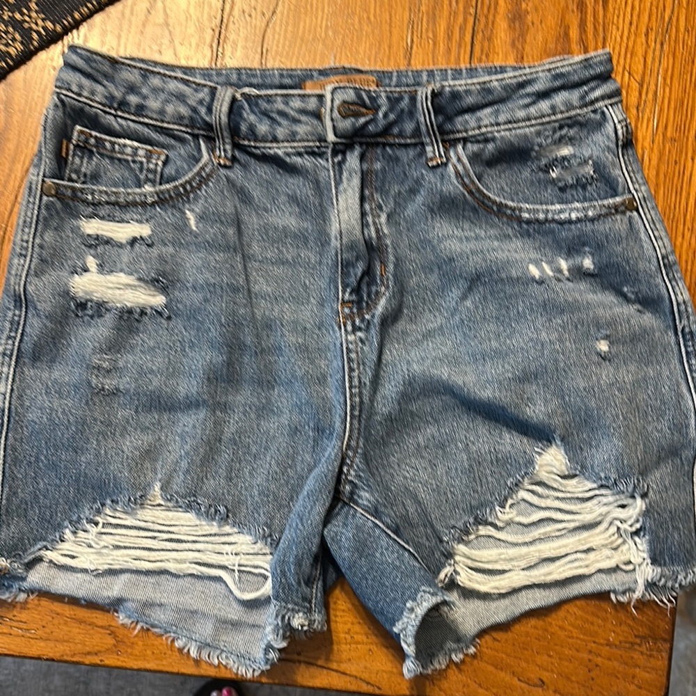Judy Blue Distressed Jean Shorts - Classic Blue